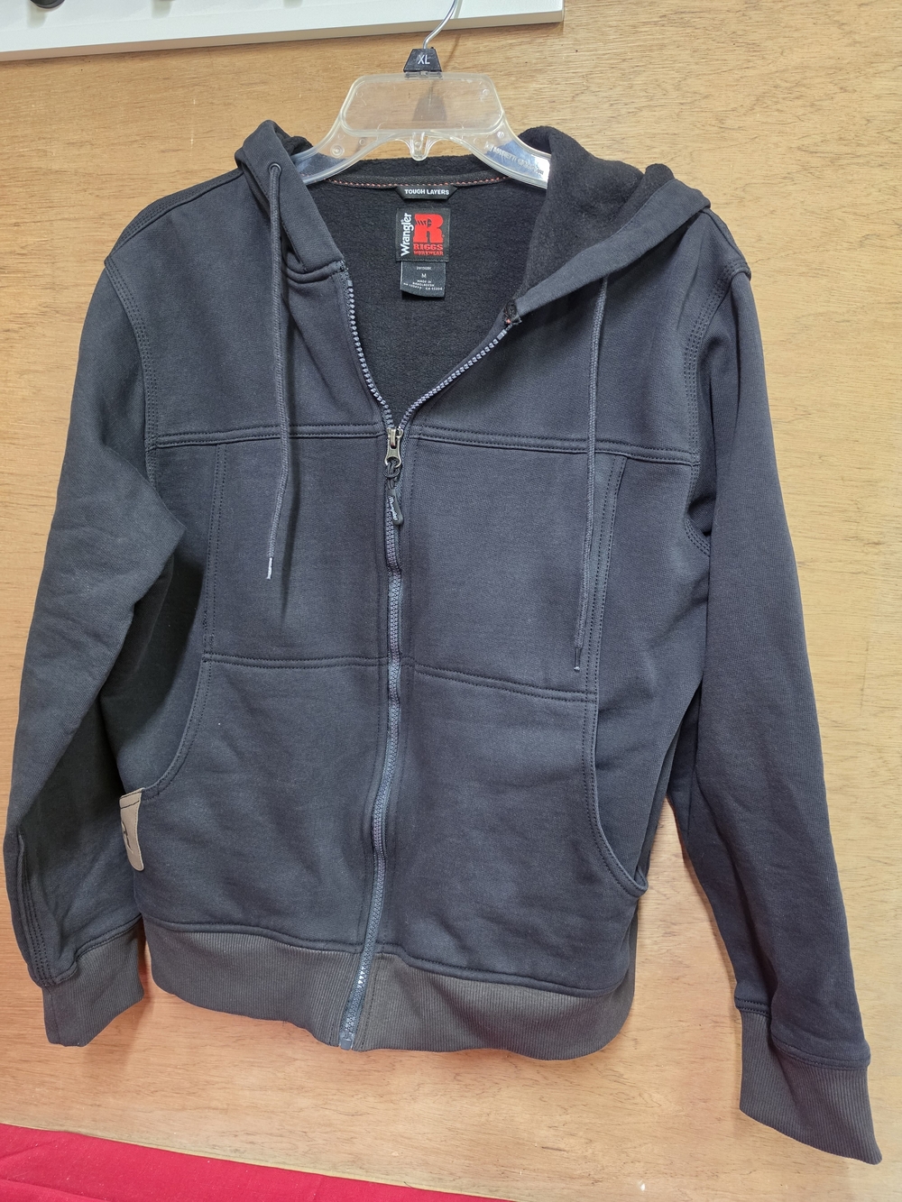 Wrangler Riggs Workwear Men's Black Full-Zip Hooded Sweatshirt/Jacket Medium